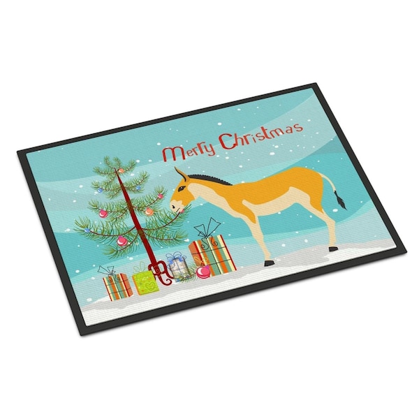 Carolines Treasures Turkmenian Kulan Donkey Christmas Indoor or Outdoor Mat - 18 x 27 in. - BB9221MAT