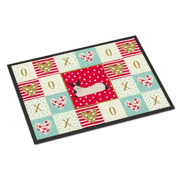 Carolines Treasures 24 x 36 in. California White Rabbit Love Indoor or Outdoor Mat - CK5394JMAT