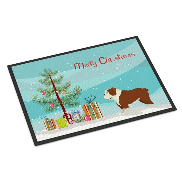 Carolines Treasures 24 x 36 in. English Bulldog Christmas Tree Indoor or Outdoor Mat - CK3536JMAT