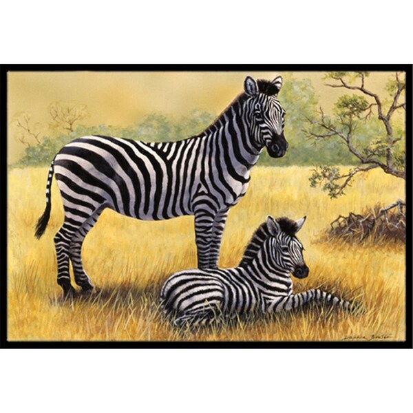 Carolines Treasures Zebras by Daphne Baxter Indoor or Outdoor Mat- 18 x 27 - BDBA0308MAT