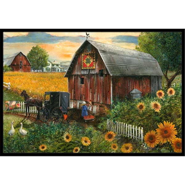 Jensendistributionservices Sunflower Country Paradise Barn Indoor & Outdoor Mat, 18 x 27 in. - MI2556459
