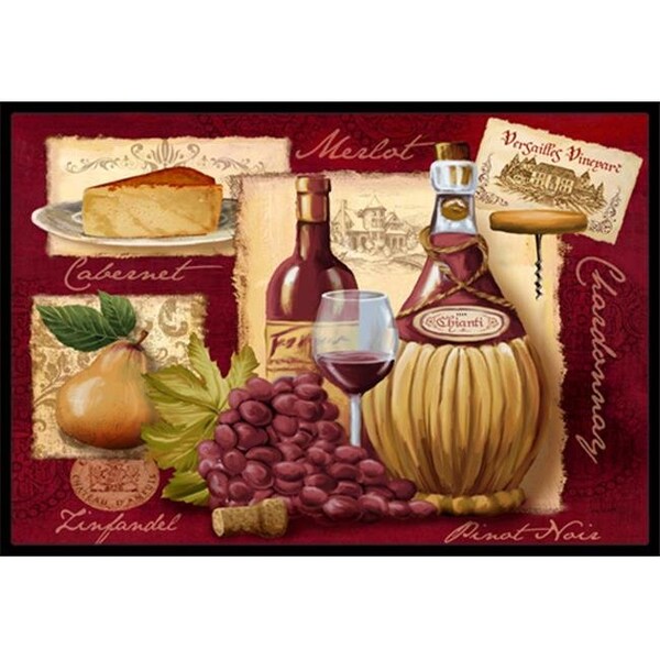 Carolines Treasures Carolines Treasures PTW2046JMAT Wine And Cheese Indoor & Outdoor Mat; 24 x 36 in. - PTW2046JMAT