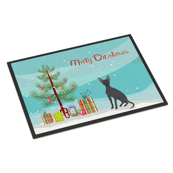 Carolines Treasures 18 x 27 in. Peruvian Hairless Dog Christmas Tree Indoor or Outdoor Mat - CK3507MAT
