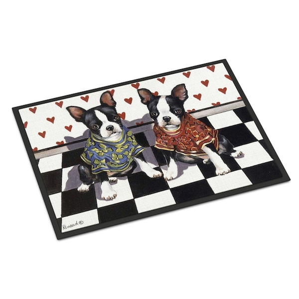 Carolines Treasures 24 x 36 in. Boston Terrier Puppy Love Indoor or Outdoor Mat - CA73884
