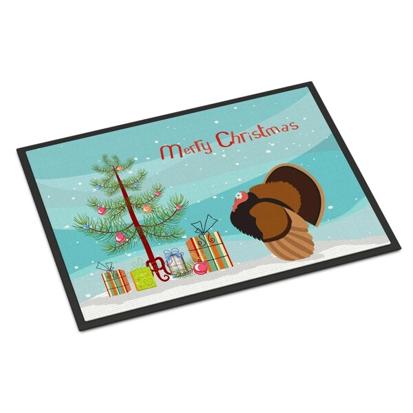 Carolines Treasures Bronze Turkey Christmas Indoor or Outdoor Mat, 18 x 27 in. - BB9353MAT