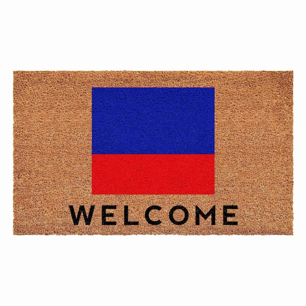 Calloway Mills Personalized Door Mat, Blue, Red, Black, Natural, 36 in W x 72 in L - 108123672E