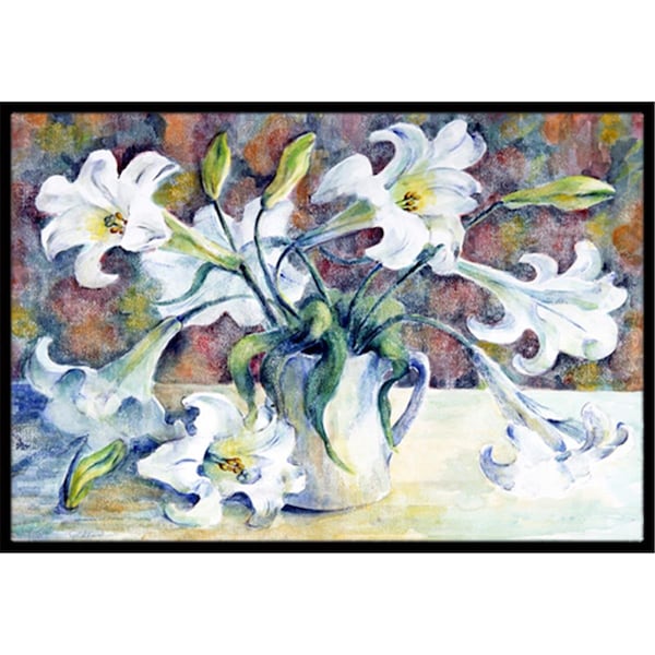 Jensendistributionservices Easter Lillies Indoor or Outdoor Mat, 24 x 36 - MI2557537