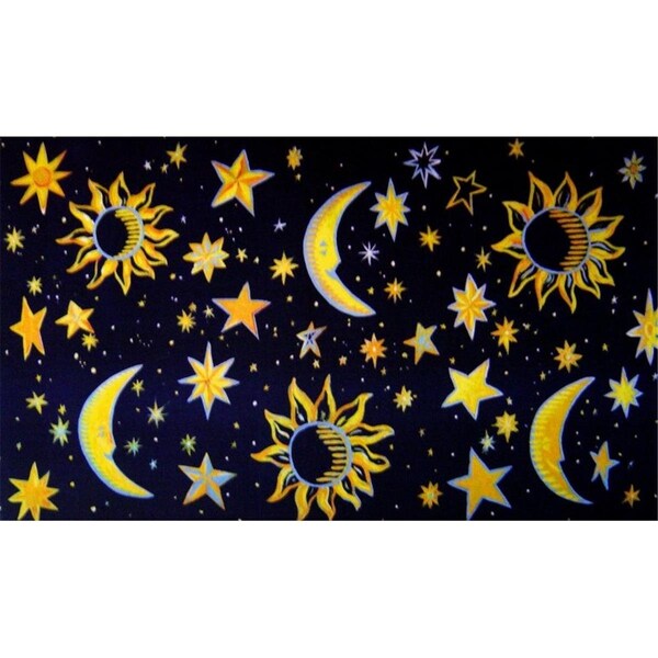 H2H Celestial Doormat Rug, Black, Gray & Gold - 18 x 30 in. - H21704335