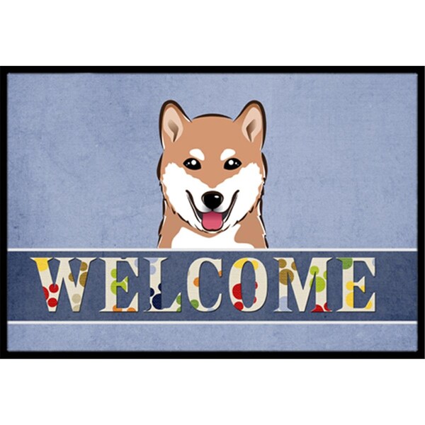 Carolines Treasures Shiba Inu Welcome Indoor & Outdoor Mat, 18 x 27 in. - CA77361
