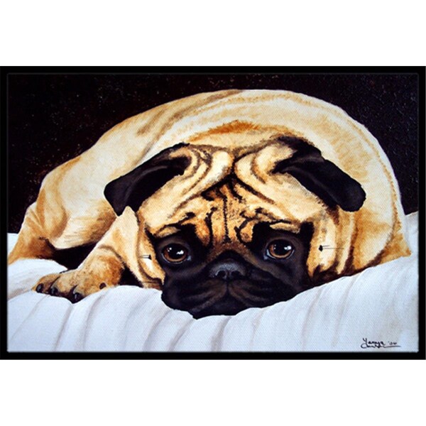 Carolines Treasures Fred the Pug Indoor or Outdoor Mat, 18 x 27 - CA78362