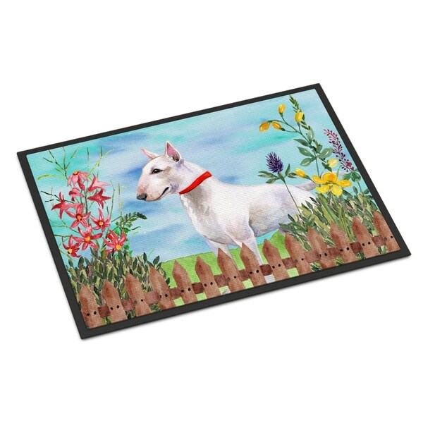 Carolines Treasures Bull Terrier Spring Indoor or Outdoor Mat - 24 x 36 in. - CK1255JMAT