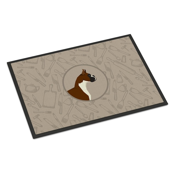 Carolines Treasures 24 x 36 in. Boxer in the Kitchen Indoor or Outdoor Mat - CK2173JMAT