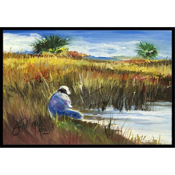 Carolines Treasures Fisherman On The Bank Indoor and Outdoor Mat- 24 x 36 in. - JMK1125JMAT