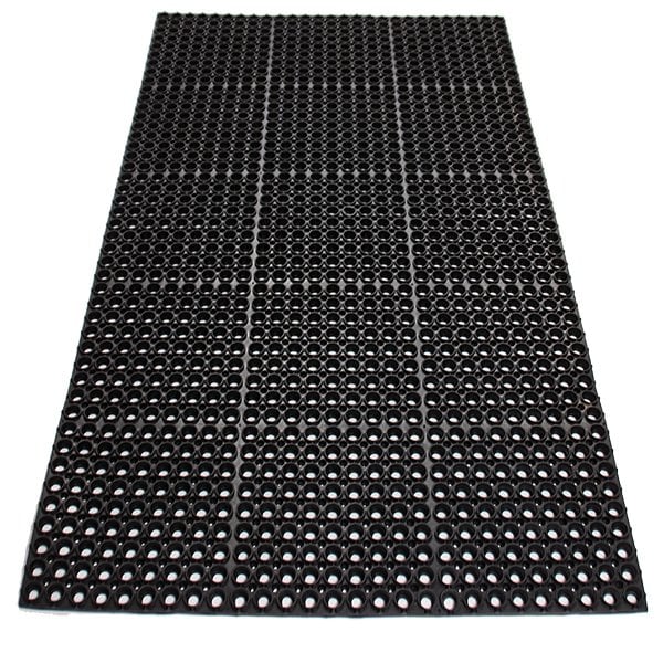 Rhino Mats Tuff Flex Drainage Mat, Rubber, Drainage Holes, 3 ft W x 5 ft L, Black - TF-3660B
