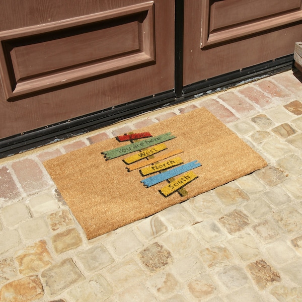 Rubber-Cal "Need Direction? You Are Here" Funny Doormat, 18 x 30-Inch - 10-106-041