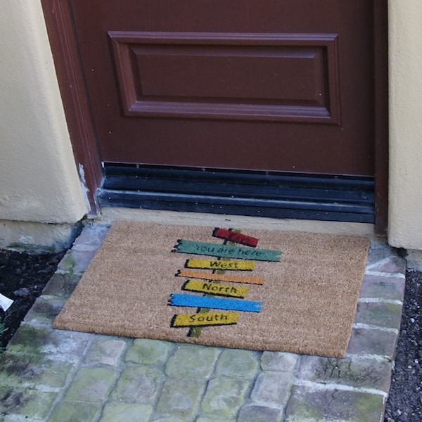 Rubber-Cal "Need Direction? You Are Here" Funny Doormat, 18 x 30-Inch - 10-106-041