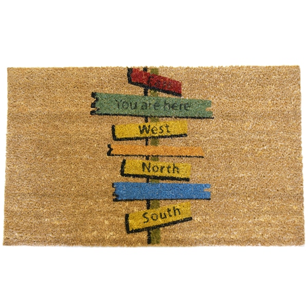 Rubber-Cal "Need Direction? You Are Here" Funny Doormat, 18 x 30-Inch - 10-106-041
