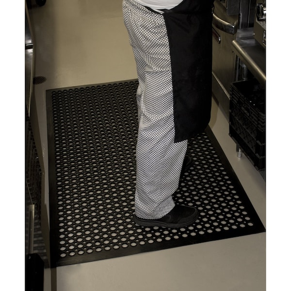 Safestep Antifatigue Mat, 5 ft L x 3 ft W, 1.5 in Thickness, Black - 387166