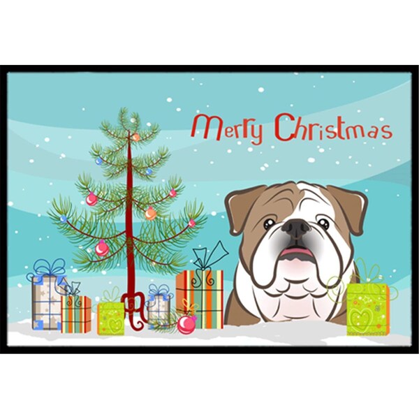 Carolines Treasures Christmas Tree & English Bulldog Indoor or Outdoor Mat, 18 x 27 - CA78518
