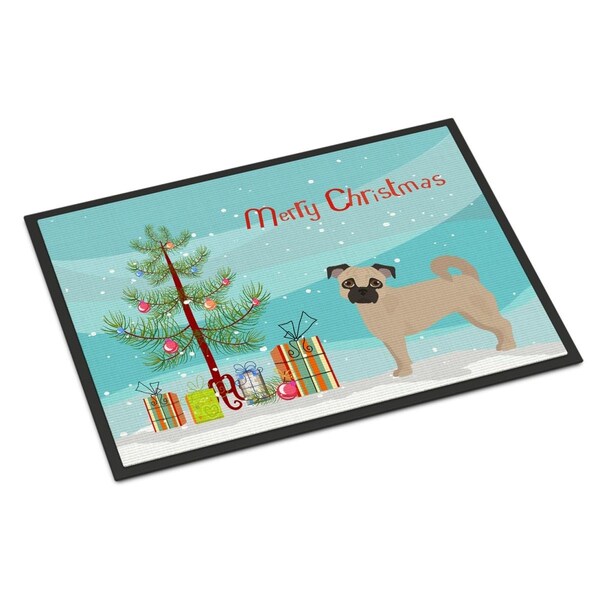Carolines Treasures 24 x 36 in. Fawn Chug Christmas Tree Indoor or Outdoor Mat - CK3821JMAT