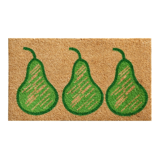 Rubber-Cal "Bartellet Pears" Door Mat, 18 x 30", Green - 10-102-020