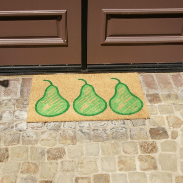 Rubber-Cal "Bartellet Pears" Door Mat, 18 x 30", Green - 10-102-020