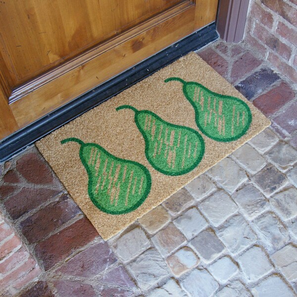 Rubber-Cal "Bartellet Pears" Door Mat, 18 x 30", Green - 10-102-020