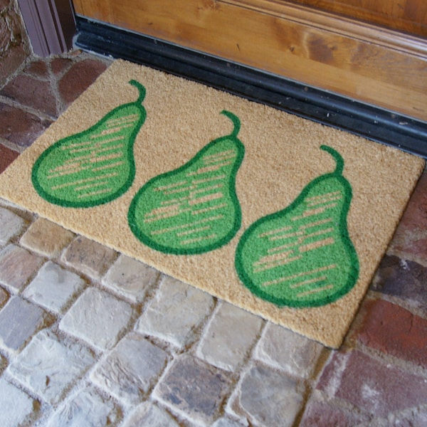 Rubber-Cal "Bartellet Pears" Door Mat, 18 x 30", Green - 10-102-020
