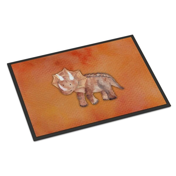 Carolines Treasures 18 x 27 in. Triceratops Watercolor Indoor or Outdoor Mat - BB7403MAT