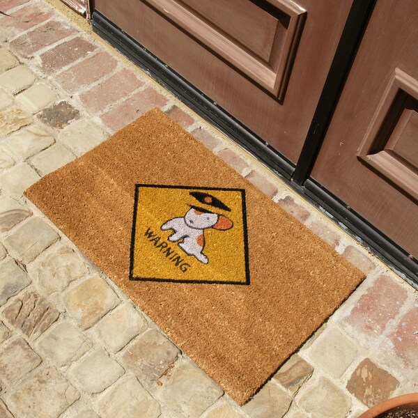 Rubber-Cal "Beware of Dog Doormats" Dog Welcome Mat, 18 x 30-Inch - 10-106-042