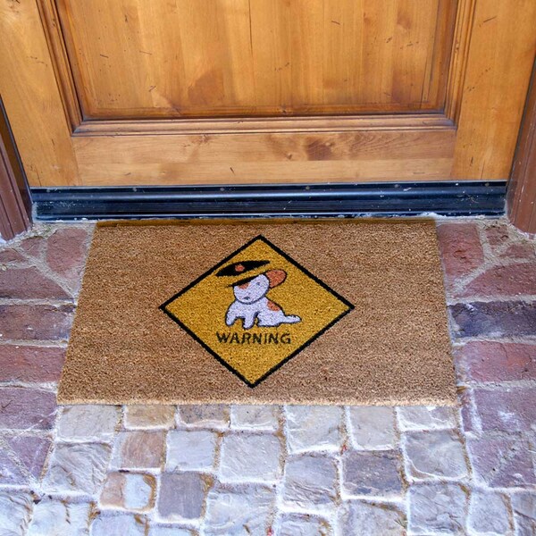 Rubber-Cal "Beware of Dog Doormats" Dog Welcome Mat, 18 x 30-Inch - 10-106-042