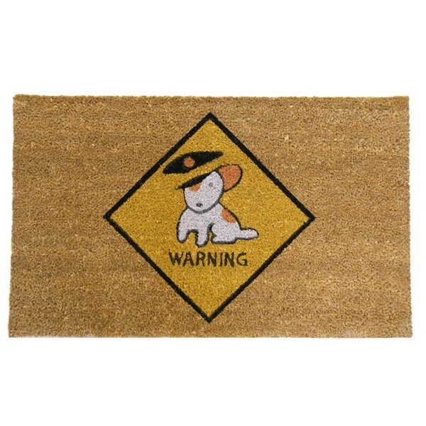 Rubber-Cal "Beware of Dog Doormats" Dog Welcome Mat, 18 x 30-Inch - 10-106-042