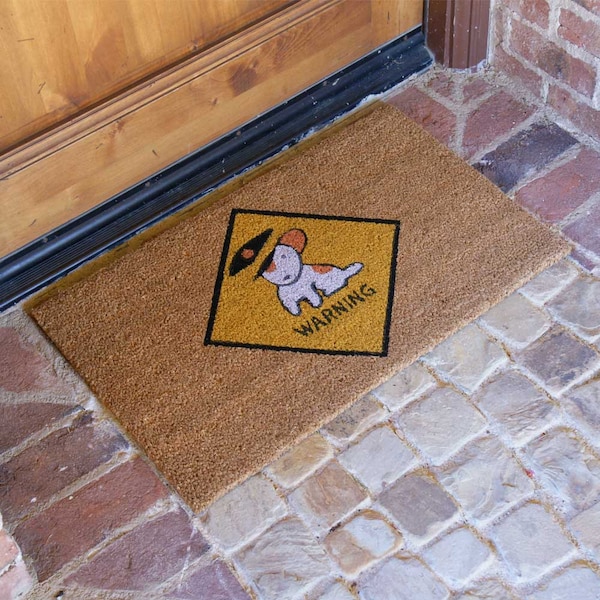 Rubber-Cal "Beware of Dog Doormats" Dog Welcome Mat, 18 x 30-Inch - 10-106-042