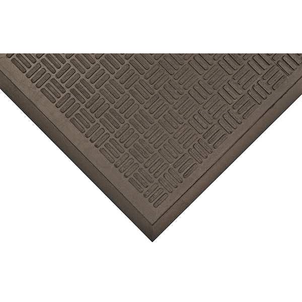 Notrax Entrance Mat, Rubber, 5/32 in Thick, Black, 4 ft W x 6 ft L - 340S0046BL