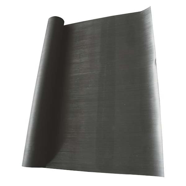 Rubber-Cal Fine-Rib Corrugated Rubber Floor Mats, 1/8 in thick, Black - 03-167-FR-P