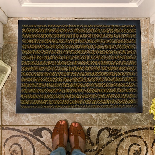 Floortex Door Mat, Polypropylene Scrape and Soak fibres, 0.25 in Thick, Brown, 32 in W x 48 in L - FR43248ULTBR
