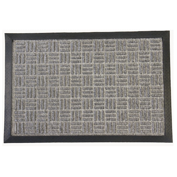 Rubber-Cal Wellington Rubber Backed Carpet Doormat, , Polypropylene, Gray - 03-193