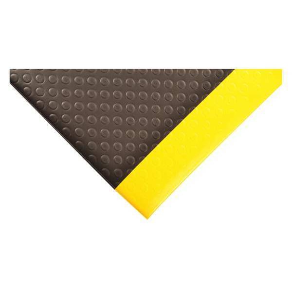 Notrax Antifatigue Mat, 60 ft. L x 2 ft. W, 1/2" Thickness, Closed Cell PVC Foam, Bubble, Black/Yellow - 417R0024BY