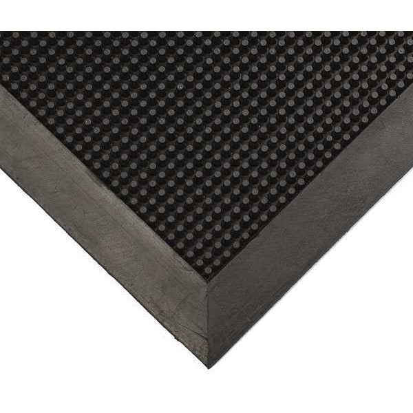 Wearwell Entrance Mat, Rubber, 1/2 in Thick, Black, 28 in W x 46 in L - 220.12X28X46BK