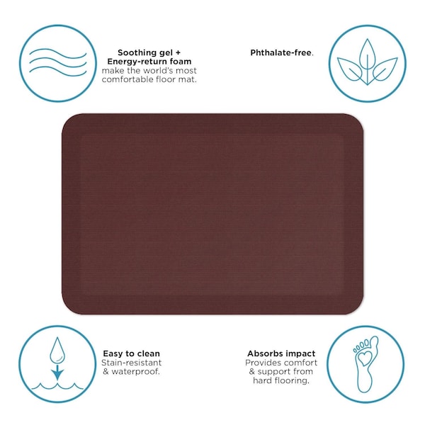 Gelpro Gel Pro 20 in. W X 30 in. L Burgundy Polyurethane Foam Anti-Fatigue Mat - 108-23-2030-2-R