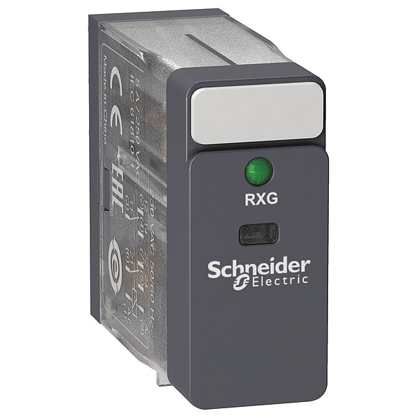 Relevador Schneider Electric, 220V AC Voltios en la bobina, Cuadrado, 8 Pines, DPDT - RXG23M7