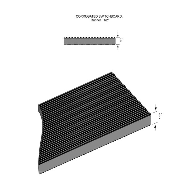 Rhino Mats Black ASTM Switchboard Mats, Class 1, 3/16" Thick, Corrugated, Rubber - SB336CX75