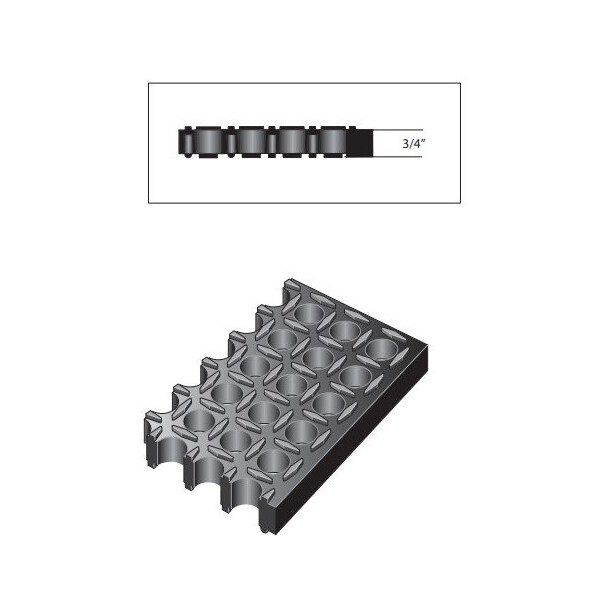 Rhino Mats K-Series Drainage Mat, Rubber, Drainage Holes, 2 ft W x 3 ft L, Black - K2-2436B