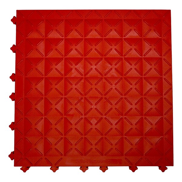 Ergo Advantage Safe-Flex Interlocking Antifatigue Mat Tile, 1 in Thickness, 100% Recycled PVC, Red - A1-R