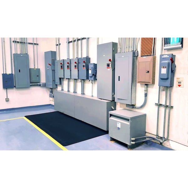 Rhino Mats Black ASTM Switchboard Mats, Class 4, 1/2" Thick, Corrugated, Rubber - SB624CX3