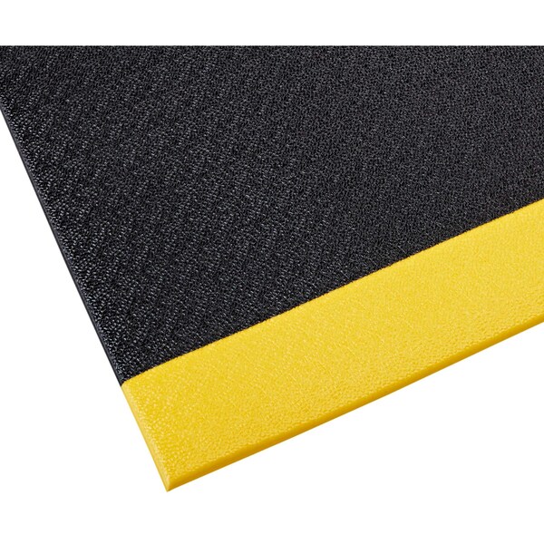 Crown Matting Technologies Antifatigue Mat, 60' L x 3' W, 3/8" Thickness, PVC Foam, Black/Yellow - SER3836BP