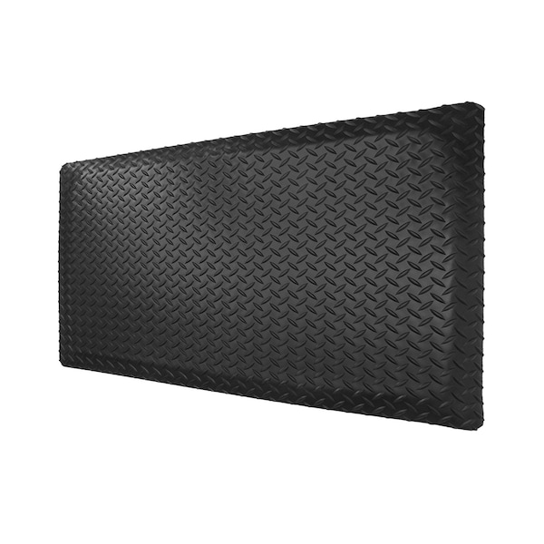 Rhino Mats Black Dual Purpose Anti-Fatique Mats, 5/8" Thick, Diamond, Rubber - DP-36DX75