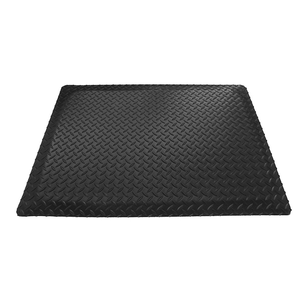 Rhino Mats Black Dual Purpose Anti-Fatique Mats, 5/8" Thick, Diamond, Rubber - DP-36DX75