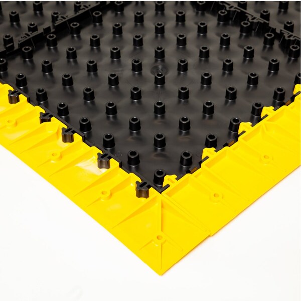 Safe-Flex Antifatigue Mat, 44 inch L x 98 inch W, Black Tiles / Yellow Border - AM1BZ3