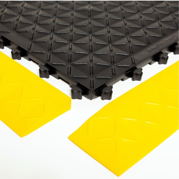 Safe-Flex Antifatigue Mat, 44 inch L x 98 inch W, Black Tiles / Yellow Border - AM1BZ3